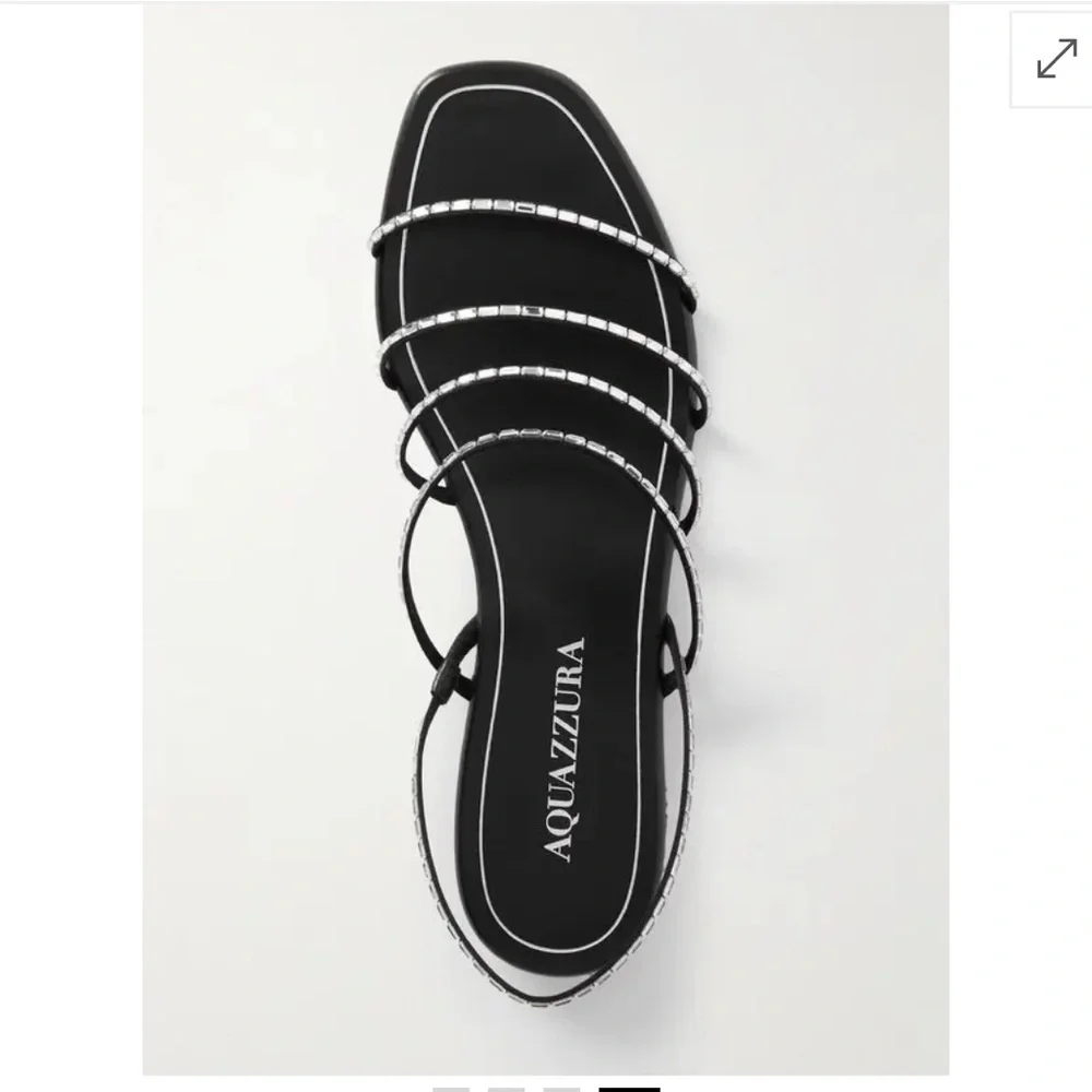 Aquazzura Mistica Crystal Embellished  flat sandals.Tequila Style NIB 36.5 - Picture 3 of 9